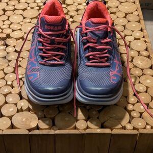 Hoka One One Blue and Pink Running Shoes